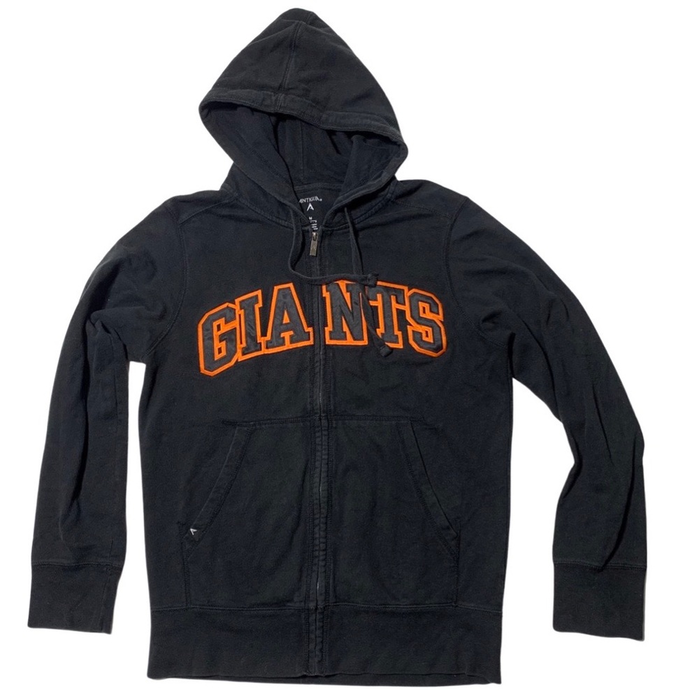 San Francisco Giants Antigua Y2K Zip Hoodie Black Mens Size M Patch Letters